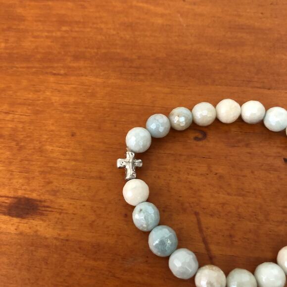 Morgan & Me Designs Beaded Christian Bracelet Handmade Jewelry Silver Cross NIP - Picture 6 of 9